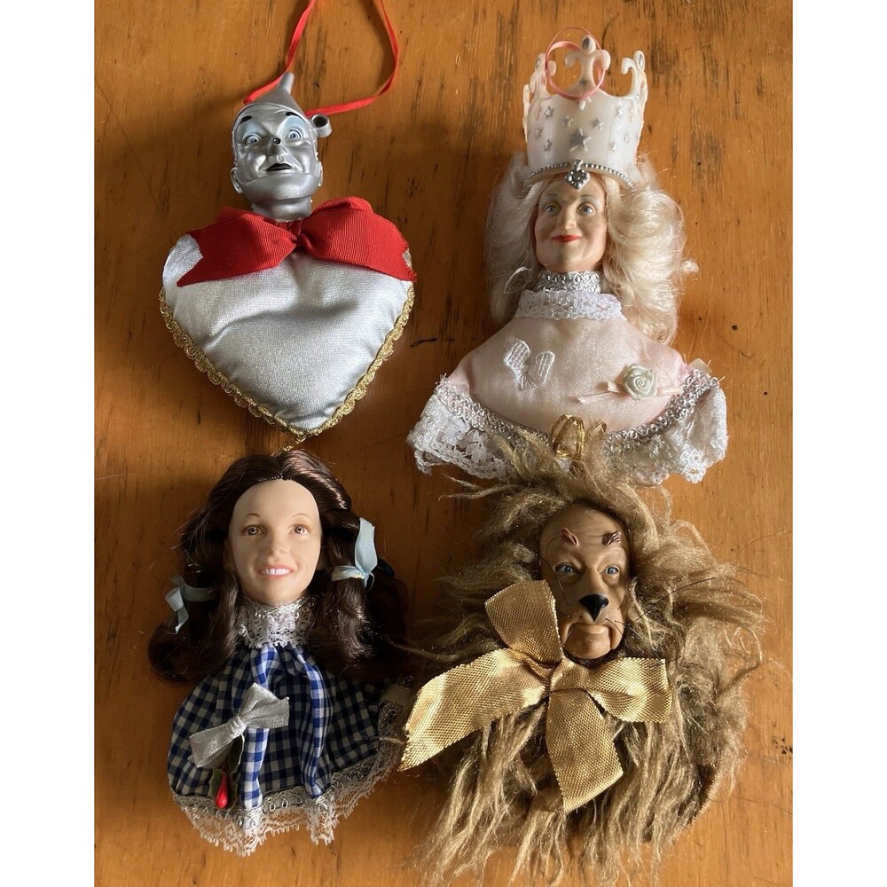 Vintage Turner Lowe’s 1989 Lot Of 4 Wizard Of Oz Christmas Ornament Dolls - READ